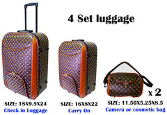 Louis Vuitton Inspired 4 Piece Luggage Set